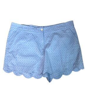 Crown & Ivy curvy Shelby textured blue scalloped coastal beach vacation